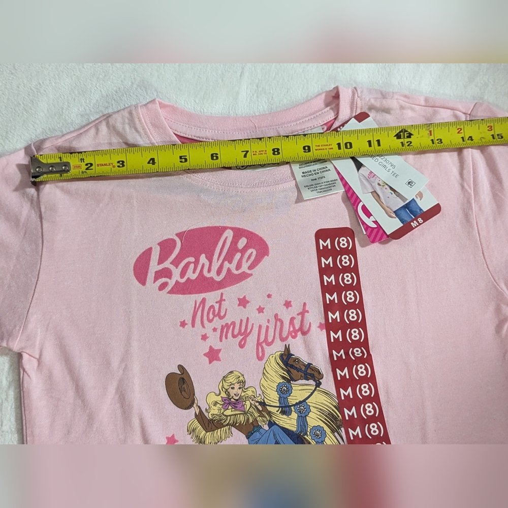 Barbie Pink Kids Girls Rodeo T-Shirt - Picture 11 of 16
